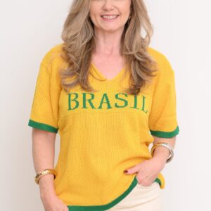 Blusinha Brasil em Tricot [COMPRE 1 E LEVE 2]