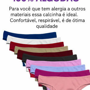 kit Calcinha Básica Algodão